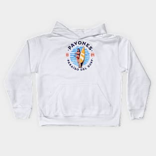 Vintage Pavones, Costa Rica Surfer's Paradise // Retro Surfing 1980s Badge B Kids Hoodie